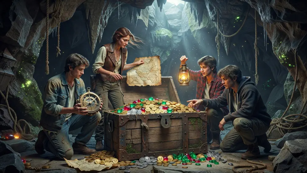 The Goonies Slots Review - 96% RTP, One-Eyed Willy Bonus & Free Spins slot review theme illustration, AI-generated and not an in-game screenshot.