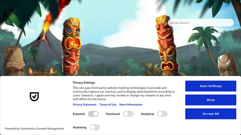 Treasure Room — Game interface and provider view