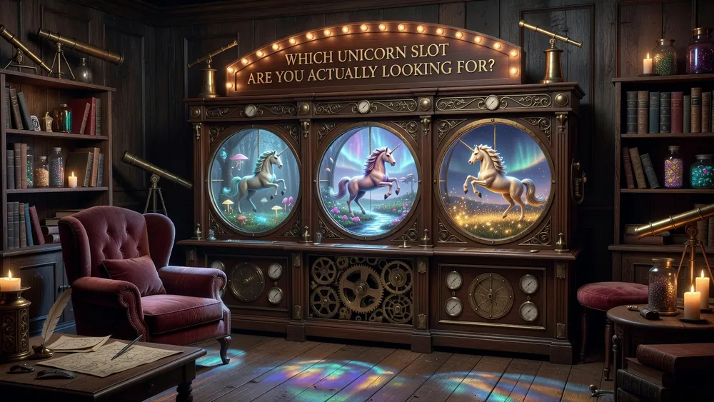 Unicorn Slots Machine: Which Unicorn Slot Are You Actually Looking For? slot review theme illustration, AI-generated and not an in-game screenshot.