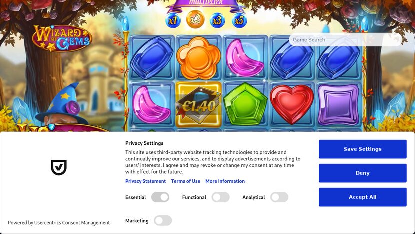 Wizard Of Gems — RTP and volatility breakdown view